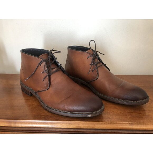 Nordstrom Ortholite Mens Size 8.5 Brown Leather Lace Up Shoes - Picture 2 of 7